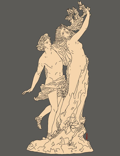 Apollo and Daphne. Private Commission, 2021. Digital Art.